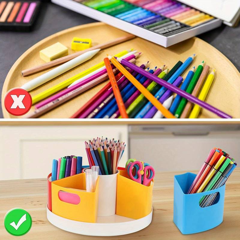 Creative Rotating Art Supplies Organizer Storage For Desk, Crayon Marker  And Pencil Organization For Teachers, Classroom Arts And Crafts At Home,  Home